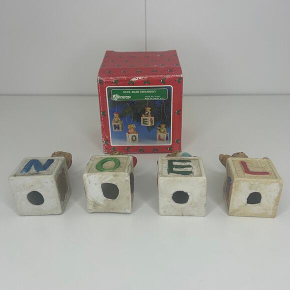 Vintage Noel Bear Ornament Set of 4 with Original Box Christmas Around the World - Picture 8 of 8